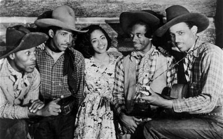 Herb Jeffries (second from left) in one of his westerns